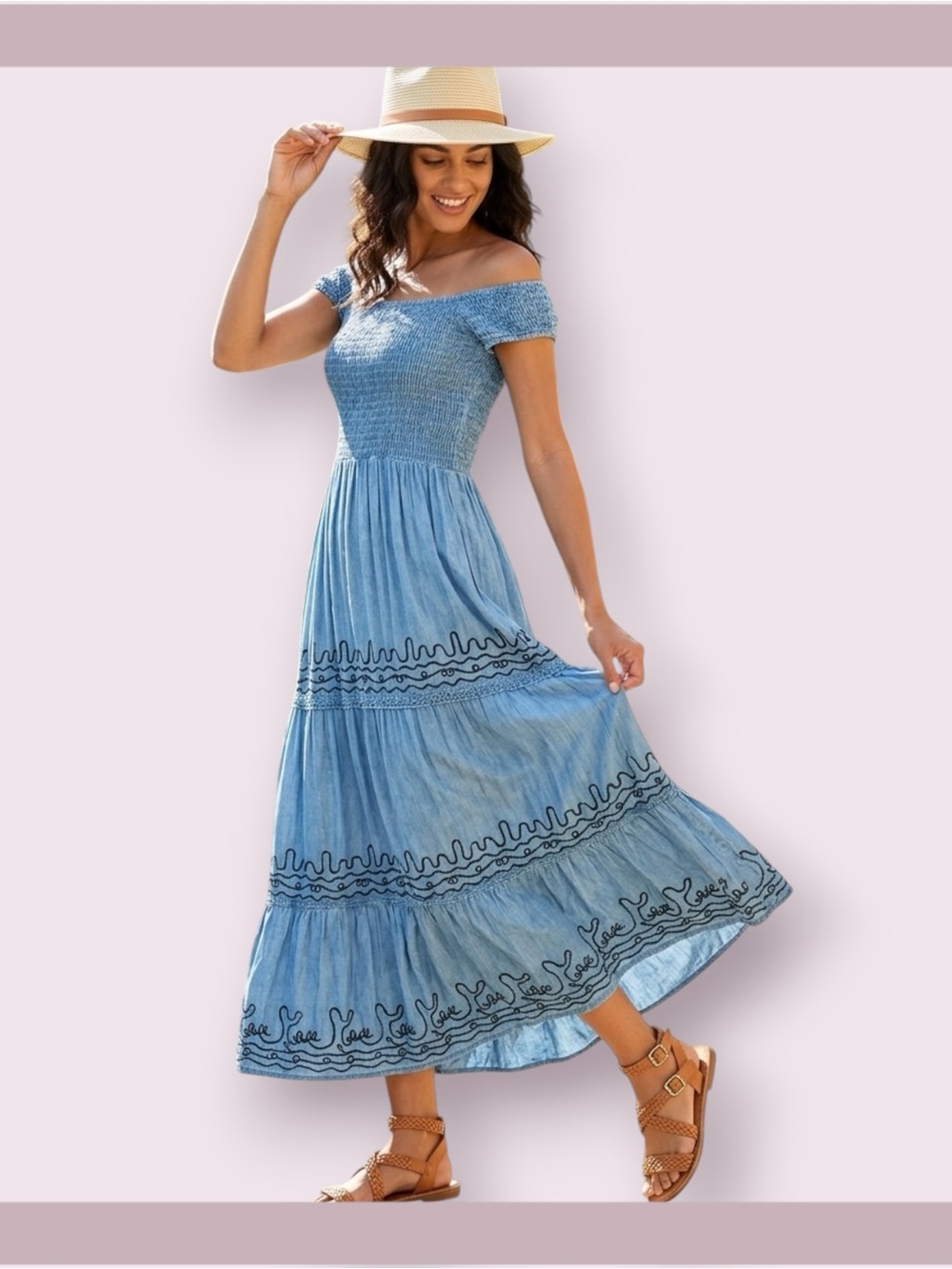 Kiwi & Punch Double Gauze Tiered Midi Maxi Dress